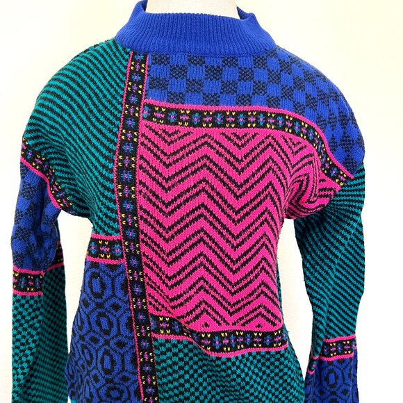 80's Funky Pullover Sweater - Size Large - Design Zone - Picture 2 of 7